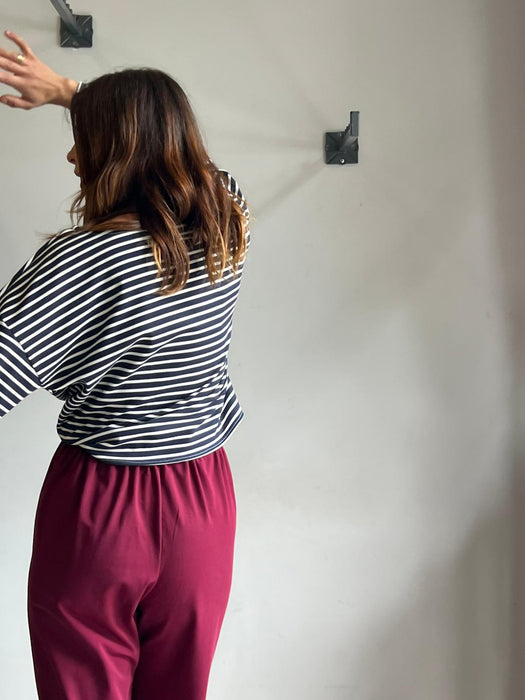 Felpa Deborah a righe bianche e blu