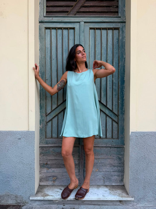 Abito Michele in viscosa latte e menta