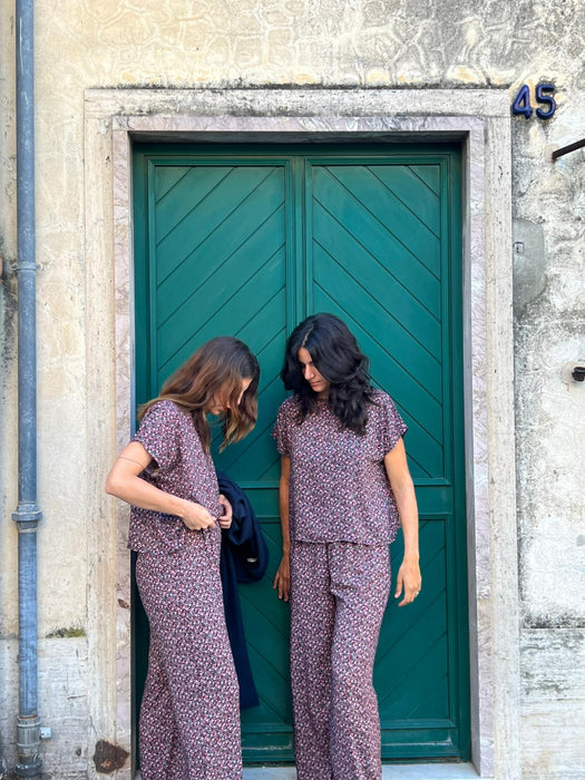 Pantaloni Mia in viscosa a fiori