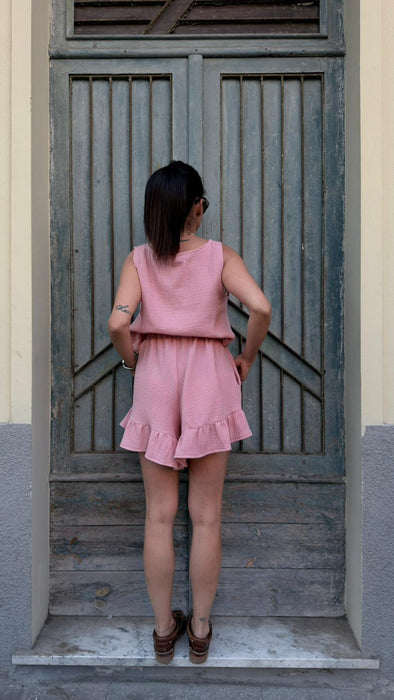 Pantagonna Itana in mussola rosa
