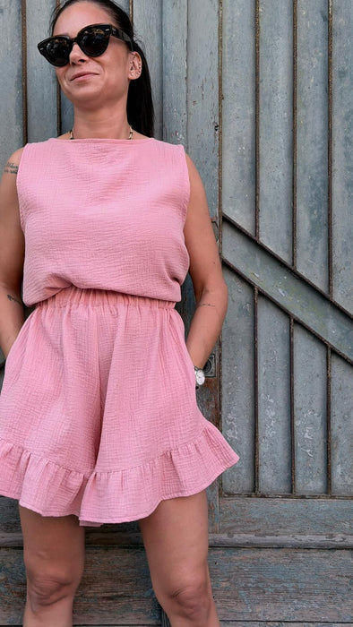 Pantagonna Itana in mussola rosa