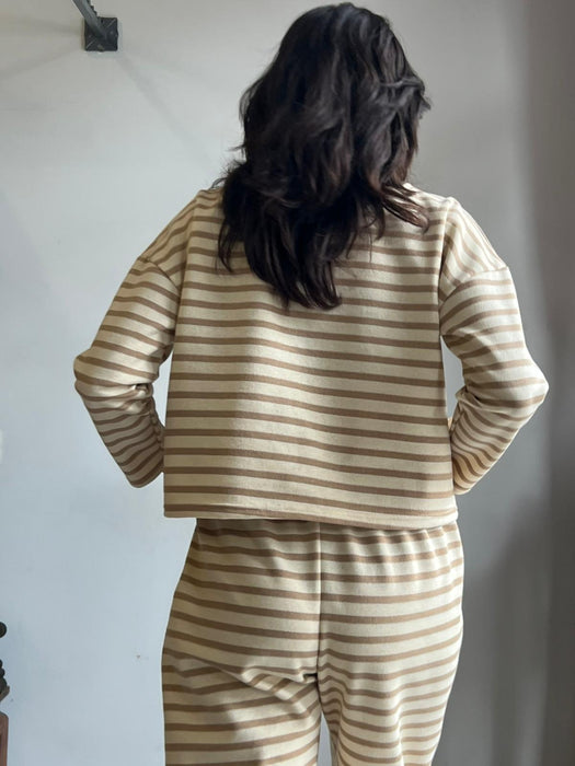 Felpa Deborah a righe panna e beige