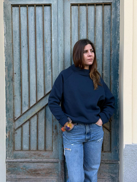 Felpa Alice in cotone blu navy