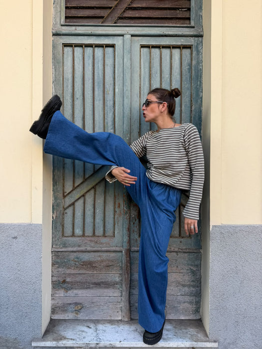 Pantaloni Mia in jeans lavaggio chiaro
