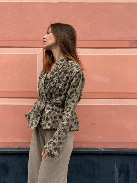 Cardigan Romeo in velluto a fiori