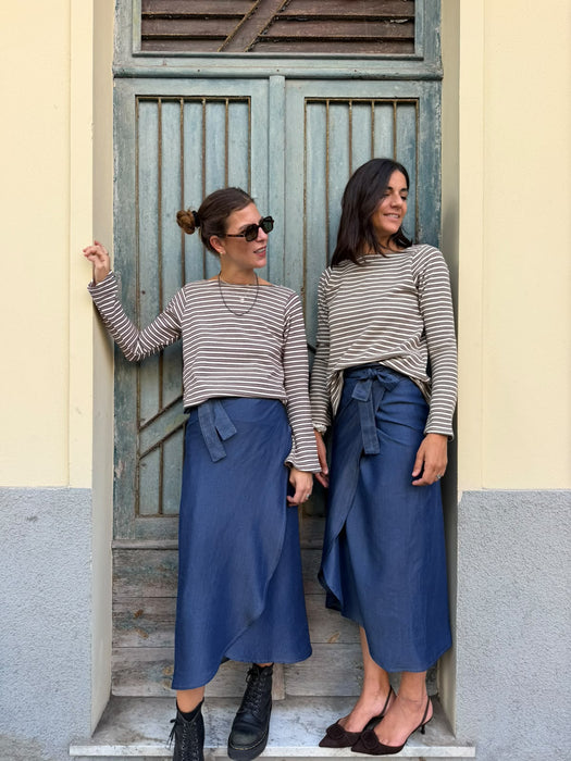 Gonna Matilda in jeans lavaggio scuro