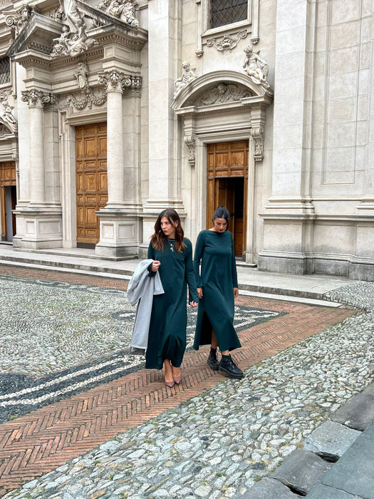 Abito Cristiana lungo verde bottiglia