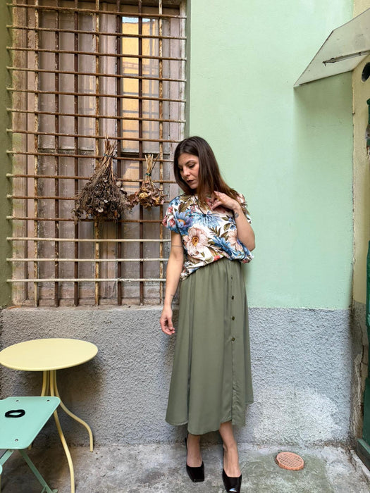 T-shirt Scatoletta in viscosa a fiori