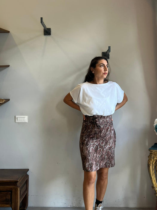 Gonna Matilda corta in fantasia damascata