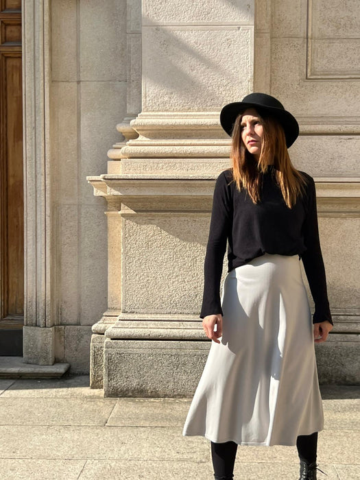 Gonna Costanza in punto Milano grigio perla