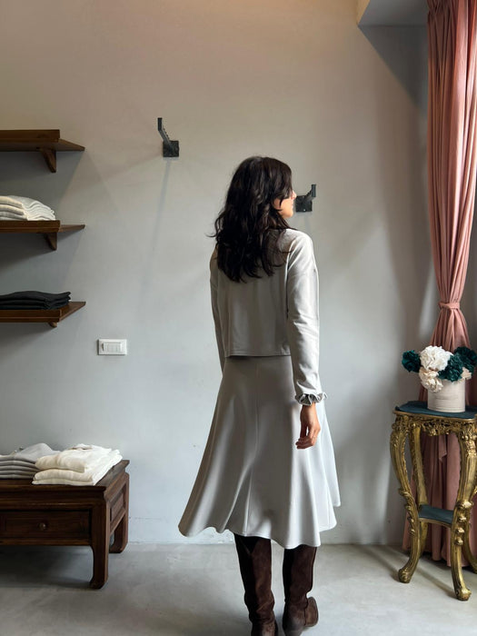 Maglia Deborah in punto Milano color ghiaccio