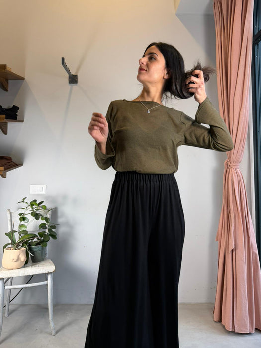 Maglia basica verde salvia