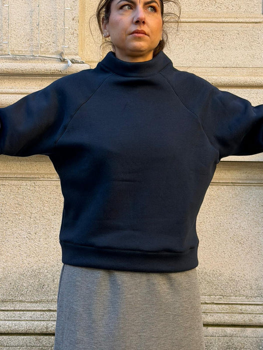 Felpa Alice in cotone blu navy