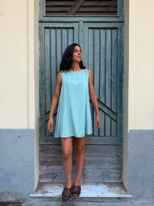 Abito Michele in viscosa latte e menta