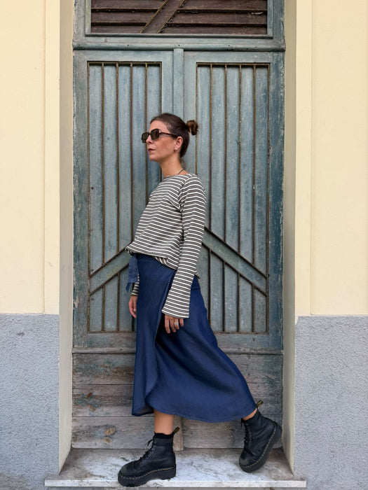 Gonna Matilda in jeans lavaggio scuro