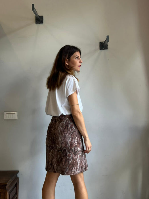 Gonna Matilda corta in fantasia damascata