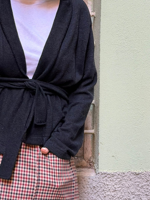 Cardigan Romeo in lana blu notte