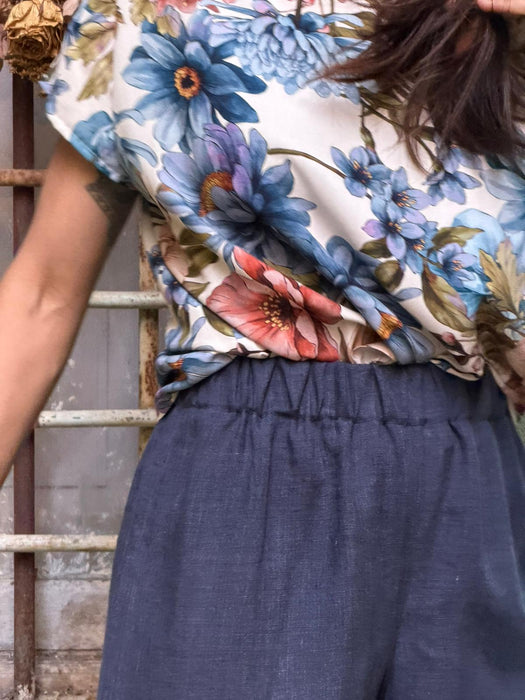 T-shirt Scatoletta in viscosa a fiori