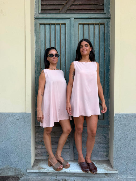 Abito Michele in viscosa rosa cipria