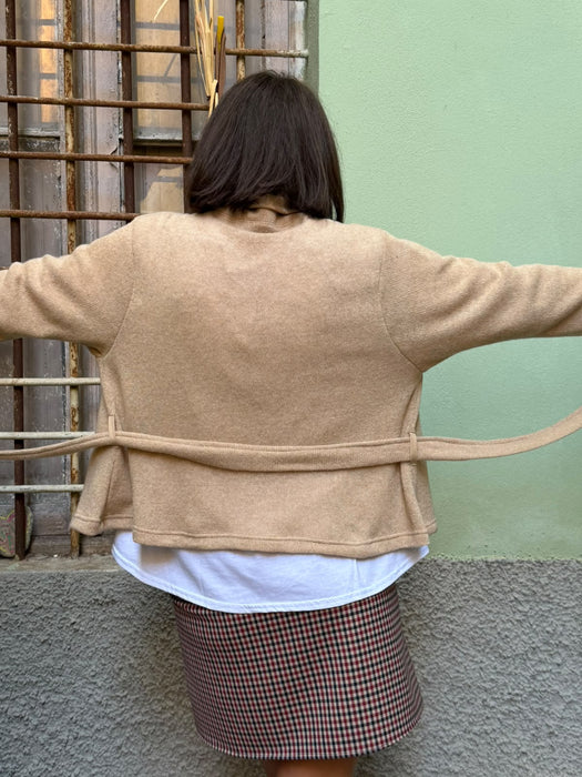 Cardigan Romeo in lana beige