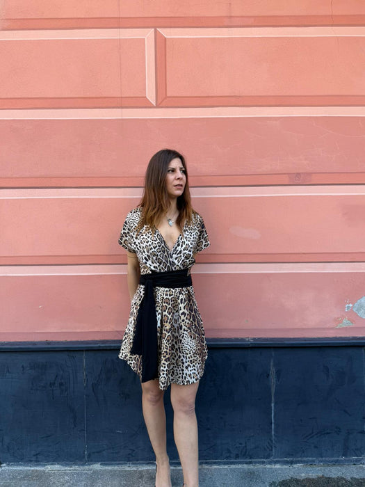 Abito corto Magda leopardato