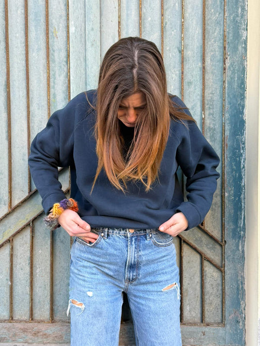 Felpa Alice in cotone blu navy