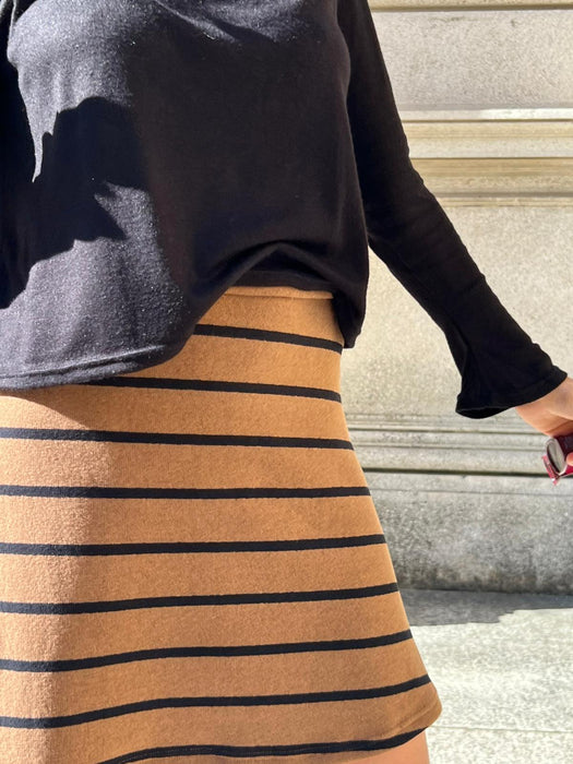 Gonna Costanzina color biscotto a righe nere