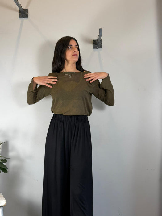 Maglia basica verde salvia