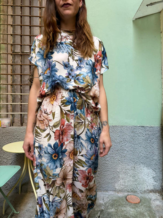 T-shirt Scatoletta in viscosa a fiori