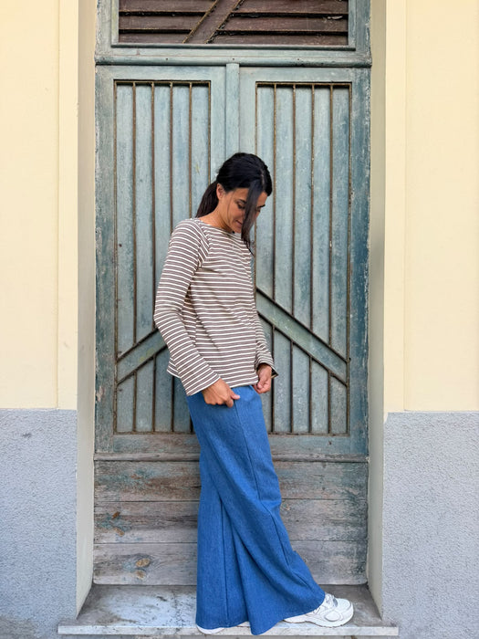 Pantaloni Mia in jeans lavaggio chiaro