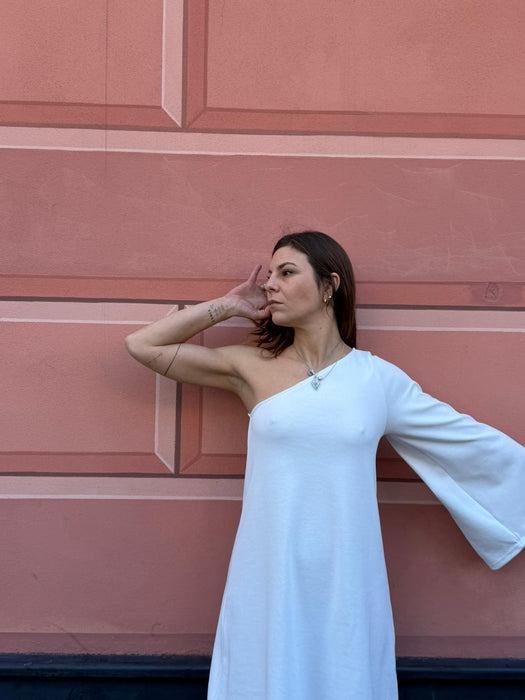 Abito monospalla Gigi bianco