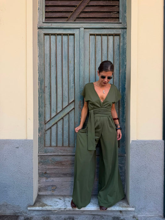 Tuta Magda in jersey verde oliva