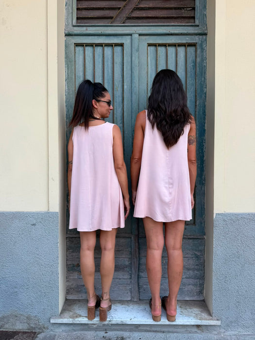 Abito Michele in viscosa rosa cipria