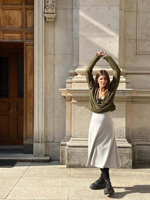 Gonna Costanza in punto Milano grigio perla