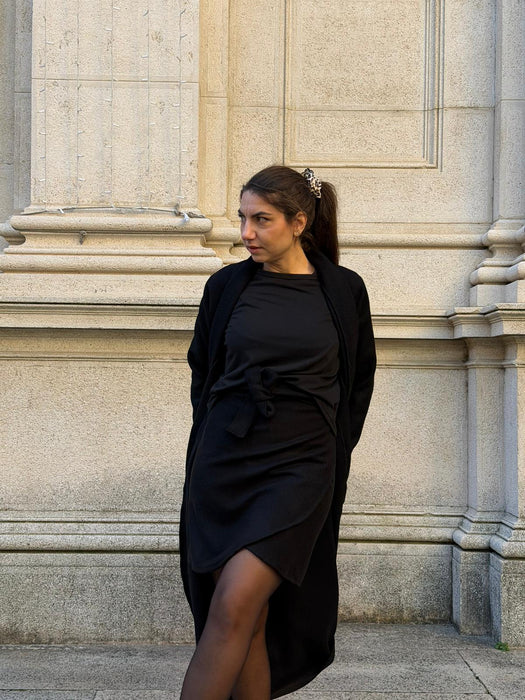 Gonna Matilda corta in panno di lana nero