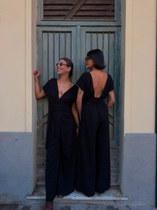Tuta Magda in jersey nero