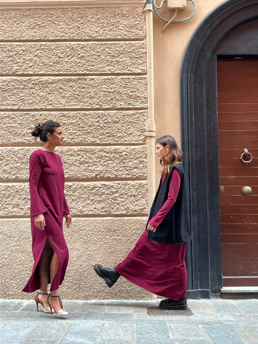 Abito Cristiana lungo magenta