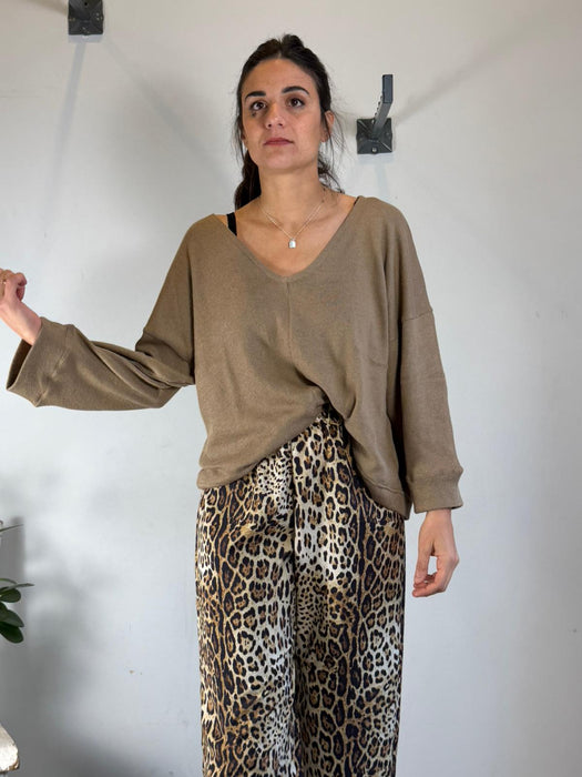 Pantaloni Mia in viscosa leopardata