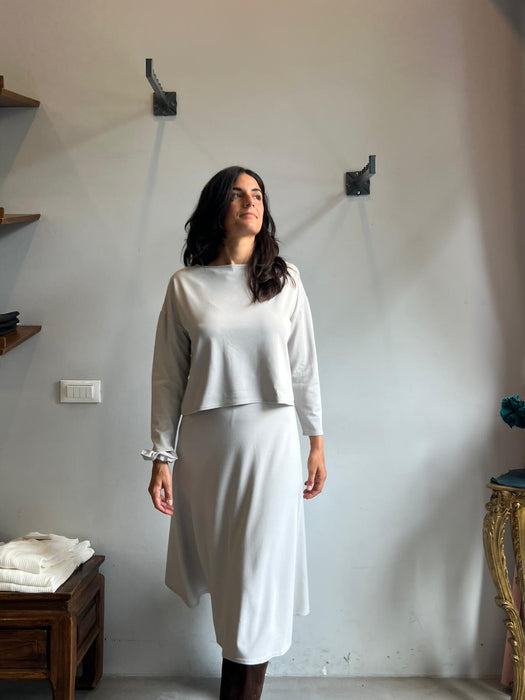 Maglia Deborah in punto Milano color ghiaccio