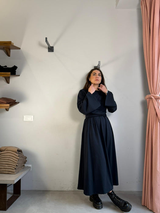 Abito Osvaldo lungo blu navy