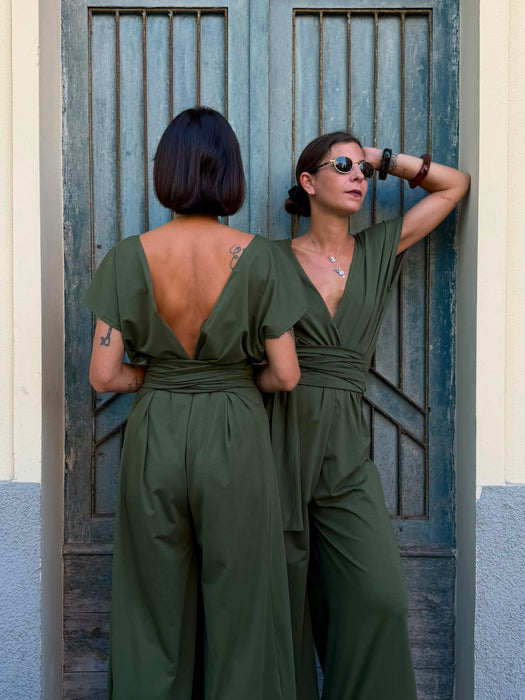Tuta Magda in jersey verde oliva