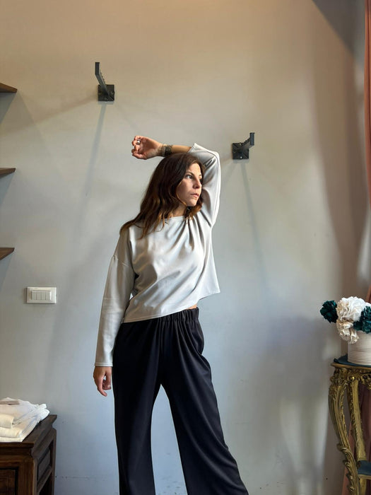 Maglia Deborah in punto Milano color ghiaccio