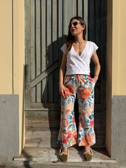 Pantaloni Ines in fantasia fiorata