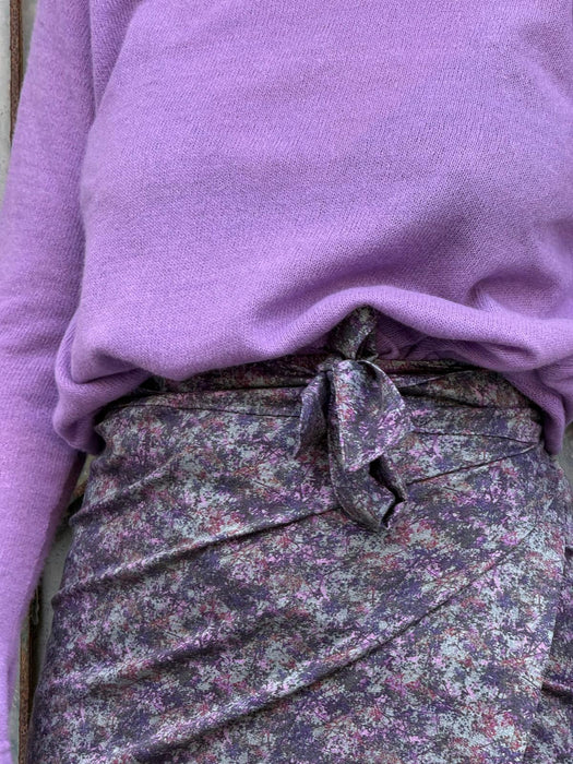 Gonna Matilda in fantasia viola e verde