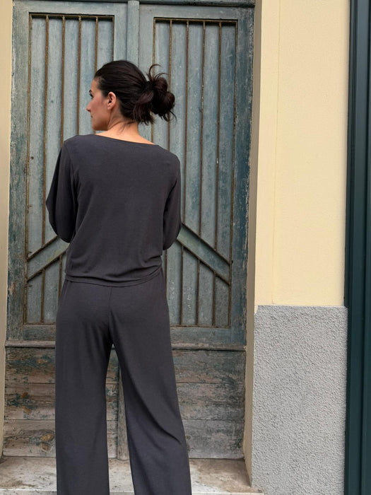 Pantaloni Mia in jersey antracite
