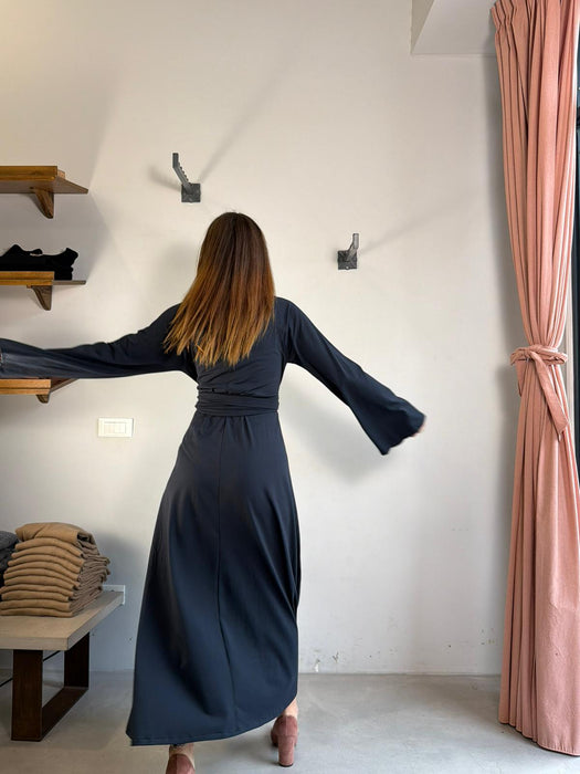 Abito Osvaldo lungo blu navy