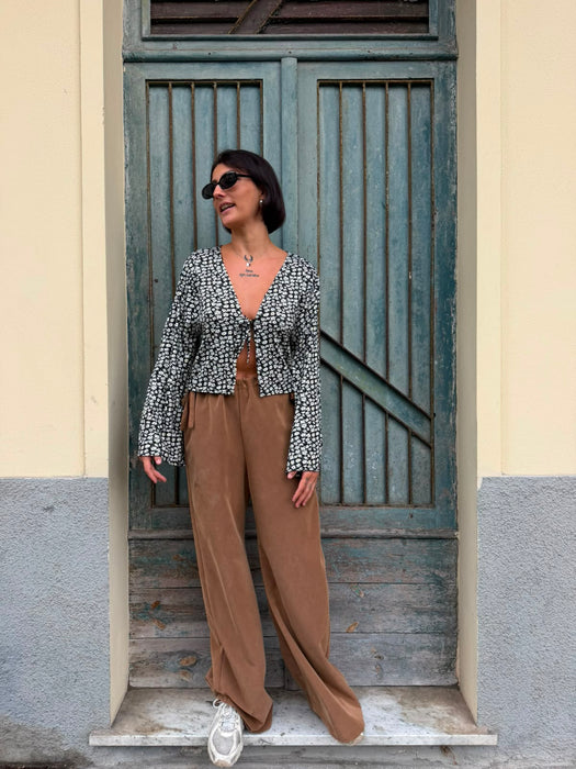 Pantaloni Luigi in cupro cammello