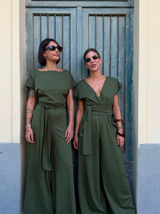 Tuta Magda in jersey verde oliva