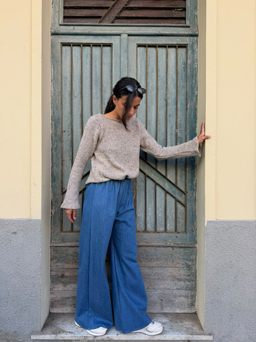 Pantaloni Mia in jeans lavaggio chiaro