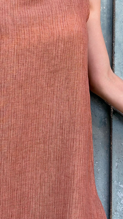 Abito Emilia in lino color terracotta